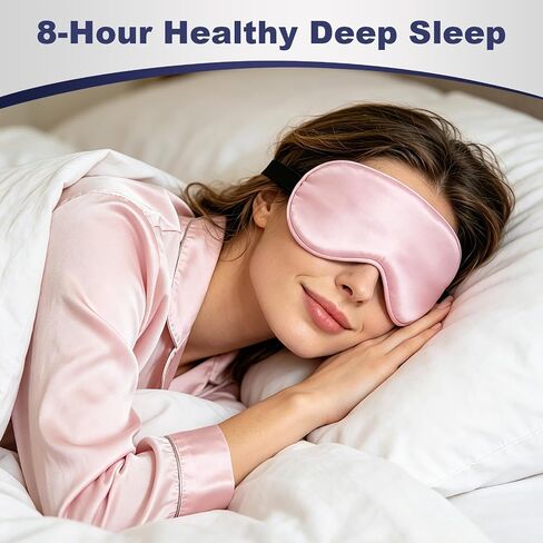5 Pack Silk Sleep Mask, 5-Color Eye Masks for Sleep with Adjustable Strap, 100% Blackout Blindfold Super Soft Eye Cover for Travel Nap Airplane Home Sleeping, Suitable for Women & Men in Kuwait