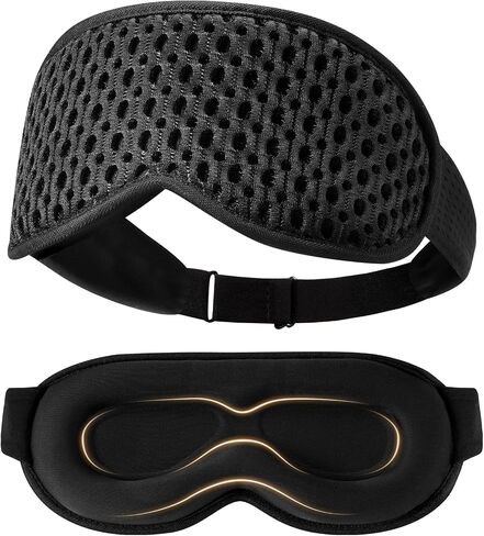 3D Contoured Sleep Mask for Men Women, Soft Zero Pressure Eye Masks, Light Blocking Sleeping Mask, Eyelash Friendly, Adjustable Eye Mask for Travel Essentials in Saudi Arabia