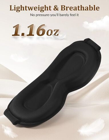 3D Contoured Sleep Mask for Men Women, Soft Zero Pressure Eye Masks, Light Blocking Sleeping Mask, Eyelash Friendly, Adjustable Eye Mask for Travel Essentials in Saudi Arabia