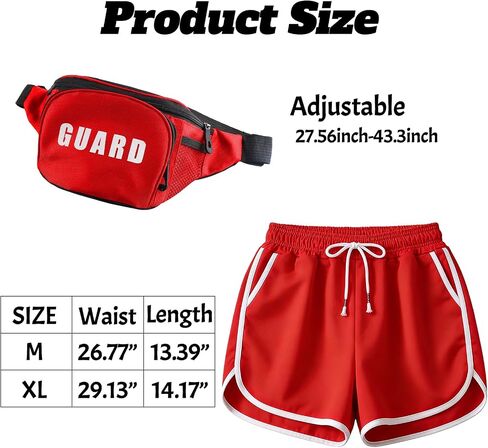 Guard Costume Set with Inflatable Float,Shorts,Hat,Sunglasses,Fanny Pack,Whistle for Halloween Party Dress Up Accessories in Kuwait