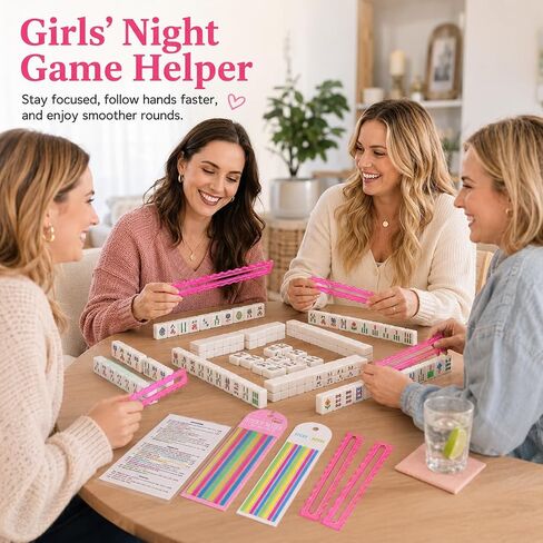6-Pack Mahjong Line Reader Set, 4 Colorful Acrylic Line Finders with 2 Highlighter Tape Pack, Portable Reusable Mah Jongg Accessories for 2026 Cards, Girls Night, Club Games, Gifts for Women in Saudi Arabia