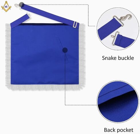 Masonic Regalia Blue Lodge Past Master Complete Bullion Embroidery Set Hand-Embroidered Apron, Chain Collar with Braiding & Jewel, Officer Cuffs & Matching Embroidered Soft Case in Saudi Arabia