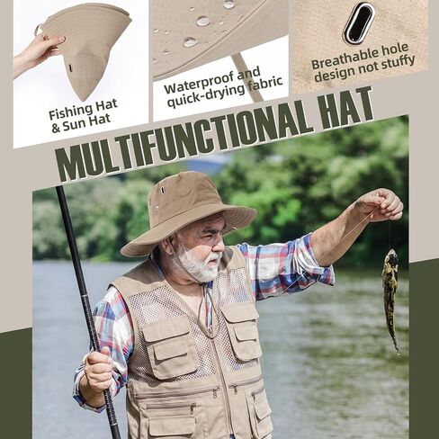 Mepase 8 Pcs Men's Safari Costume Zoo Keeper Fishing Vest Sun Bucket Hat Binocular Compass Gloves for Adults in Kuwait