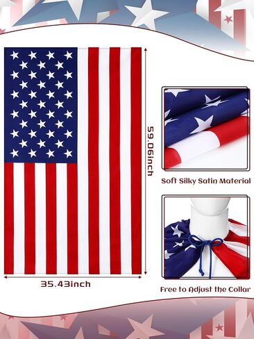 Yahenda 10 Pcs 250th Anniversary Flag Costume for Men with 4th of July American Bibs Overalls Cape USA Patriotic Socks, Sunglasses, Hand-held Flag Sequined Cowboy Hat Glasses Bracelet Necklace Outfit in Kuwait
