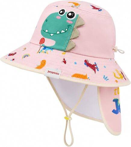 Kids Sun Hat Age 4-14 Years UPF 50+ Sun Protection, Detachable Rear Neck Flap Wide Brim Summer Beach Bucket for Boys Girls in Kuwait