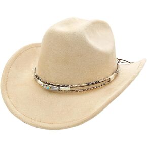 Cowboy Hats Western Cowboy Hat for Men Women Large Brim Fedora Hat with Buckle Belt in Saudi Arabia
