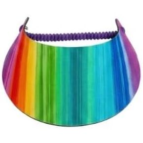 Vibrant Rainbow Foam Sun Visor with Expandable Spiral Coil Strap Adjustable, No-Pinch Travel Visor for Golf, Gardening, & Festivals, Unisex in Kuwait