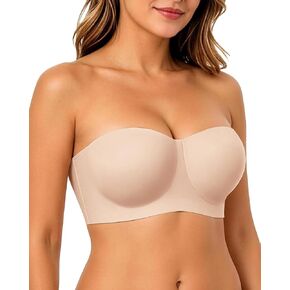 Strapless Bras for Women Push Up Non Slip Jelly Support Bralette No Underwear Seamless Tube Top Wireless Bandeau Bra in Kuwait