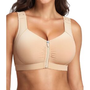 BRABIC Zip Front Closure Wireless Bras for Women Post Surgery Compression Mastectomy Surgical Back Smoothing Bra in Kuwait