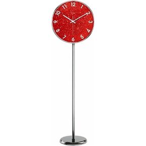 Grandfather Clocks Metal Floor Standing Clock Silent Activated Movement Glitter Nordic(Red) in Kuwait