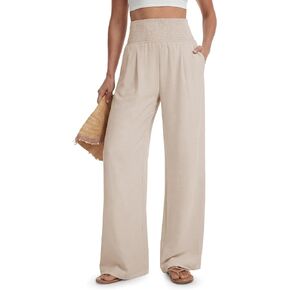 Tall Women's 32"/34"/36" Inseam Palazzo Pants High Waisted Casual Wide Leg Summer Beach Lounge Trousers in Saudi Arabia