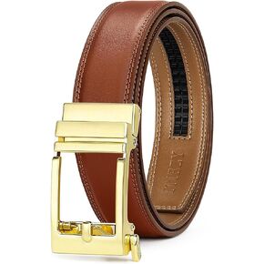 ITIEZY Click Ratchet Belts for Men, Adjustable Leather Dress Belt for Business Casual Jeans - Trim to Fit (35mm) in Saudi Arabia