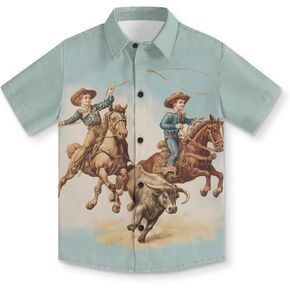 Hawaiian Shirts for Boys Button Down Shirt Casual Short Sleeve Graphic Vacation Outfits Novelty School Tops in Saudi Arabia