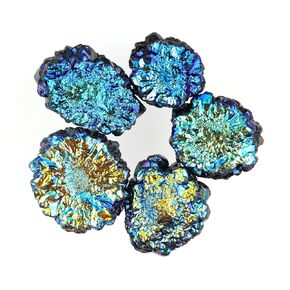 (5pcs) Blue Solar Quartz Slice Mix Gemstones, Home, Office, Living Kitchen, Room Decor, Loose Gems, DIY, Wire Wrapping, Reiki, Wikka, Healing Crystals, Bulk Deal 20-35 MM in Kuwait