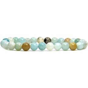 Angelstones Handmade Natural Healing Gemstone 6mm Round Beads Stretch Crystal Bracelet 7 Inch Unisex in Saudi Arabia