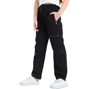 Girls Pants Cargo Joggers Teen Athletic Quick Dry Lightweight Drawstring Zip Pockets High Waisted 6-14Y in Saudi Arabia