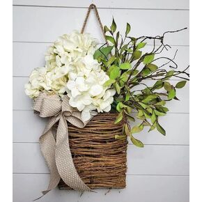 Pink Berry Wildflower Door Hanger Basket Wreath - Spring and Summer Front Door Decor, Mother's Day Hanging Basket, Seasonal Welcome Wreath for Weddings and Home Decoration in Saudi Arabia