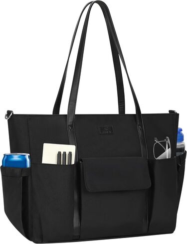 Laptop Tote Bag for Women 17 Inch, Laptop Bag With USB Port & 15 Pockets Teacher Work Bag with Compartments Business Travel Professional Computer Bag Office Work Organized Bag with Shoulder Straps in Saudi Arabia