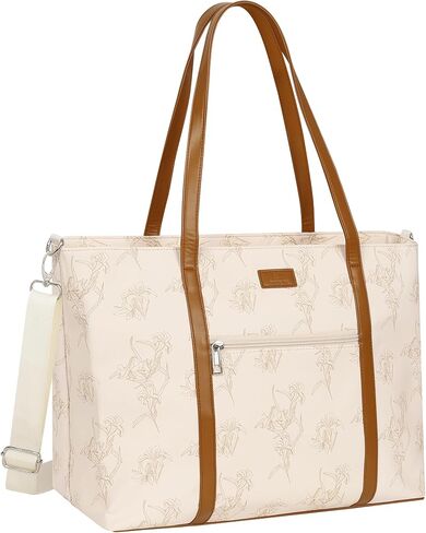 Laptop Tote Bag for Women 17 Inch, Laptop Bag With USB Port & 15 Pockets Teacher Work Bag with Compartments Business Travel Professional Computer Bag Office Work Organized Bag with Shoulder Straps in Saudi Arabia