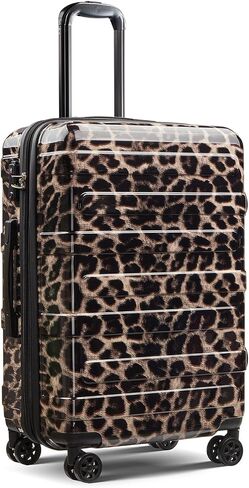 Cheetah Print Carry on Luggage 22x14x9 Airline Approved, Expandable 20 Inch Hardside Suitcase with Wheels TSA Lock, PC+ABS Lightweight Carry on Suitcases for Women in Kuwait