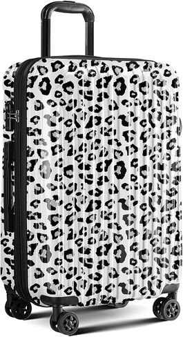 Cheetah Print Carry on Luggage 22x14x9 Airline Approved, Expandable 20 Inch Hardside Suitcase with Wheels TSA Lock, PC+ABS Lightweight Carry on Suitcases for Women in Kuwait