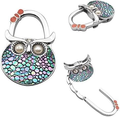 2Pcs Cute Animal Design Night Owl Style Butterfly Pattern Design Shoulder Handbag Hangers Folding Purse Holder Bag Hooks in Saudi Arabia