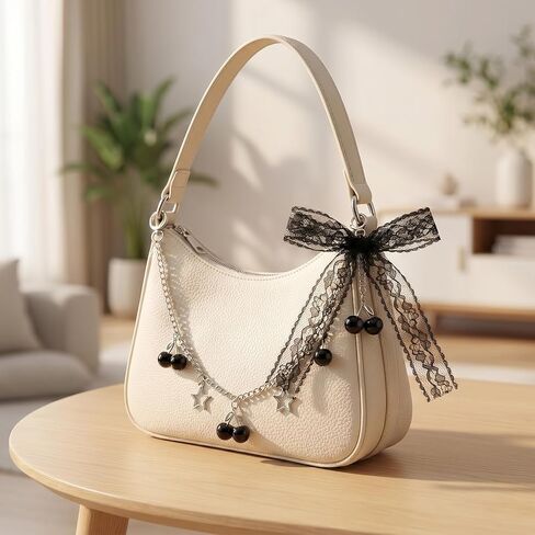 Cute Cherry Bag Charm Bow Purse Charm, Black Wallet Chain Keychain Cute Purse Accessories for Women in Saudi Arabia
