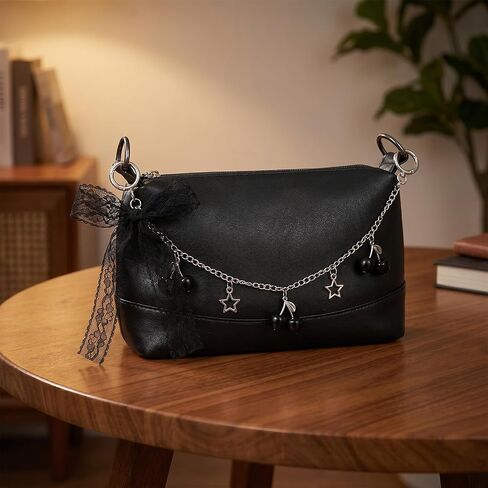 Cute Cherry Bag Charm Bow Purse Charm, Black Wallet Chain Keychain Cute Purse Accessories for Women in Saudi Arabia