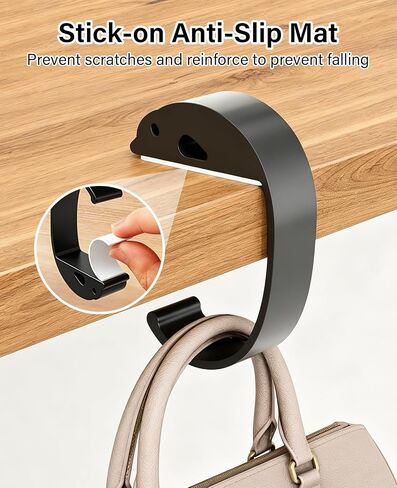 4pcs Purse Hook for Table, Heavy Duty C-Shaped Bag Holder for Tables, Non-Slip Purse Hanger for Desk in Saudi Arabia