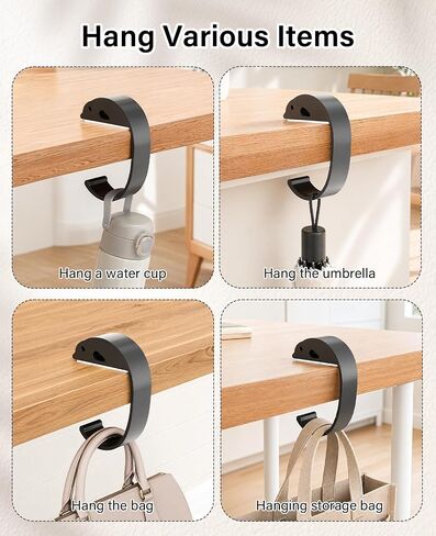 4pcs Purse Hook for Table, Heavy Duty C-Shaped Bag Holder for Tables, Non-Slip Purse Hanger for Desk in Saudi Arabia
