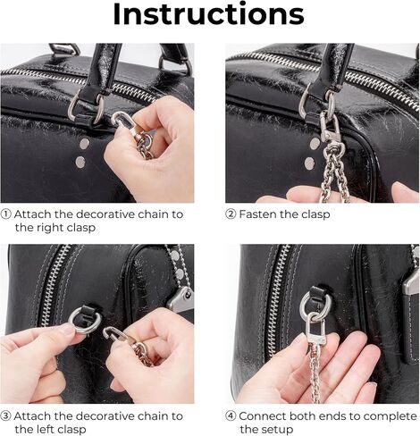 Tote Bag Chain for COACH Cube Rogue Handbag,Replacement Extension Chain for Purse Shoulder Bags Handle Bag Chain Straps Accessories(Black) in Kuwait