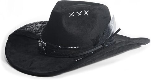 Cowboy Hat Women Mens Western Cowgirl Hats Handmade Roll Up Fedora Hat Wide Brim Felt in Saudi Arabia