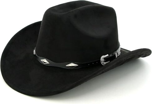 Cowboy Hats Western Cowboy Hat for Men Women Large Brim Fedora Hat with Buckle Belt in Saudi Arabia
