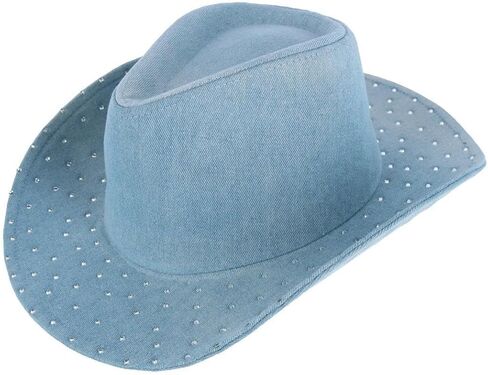 David & Young Women's Glitter Embellished Denim Cowboy Hat in Saudi Arabia
