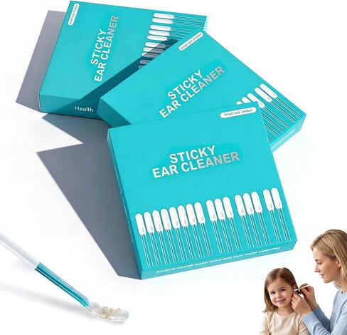 72Pcs Sticky Ear Cleaning Sticks,Ear Cleaner Sticky Pick with Dust Cover,Reusable Sticky Ear Cleaner Picks for Daily Ear Care,Soft Head Swabs,Adhesive Ear Cleaning Sticks for All Ages(3 Box) in Kuwait