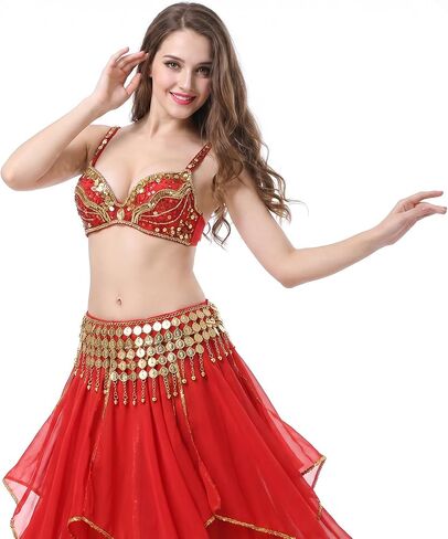 وشاح الورك للرقص الشرقي، حزام معدني للعملات المعدنية للرقص الشرقي، تنانير، حزام سلسلة للأداء، الحفلات، الأزياء التنكرية باللون الذهبي in Kuwait