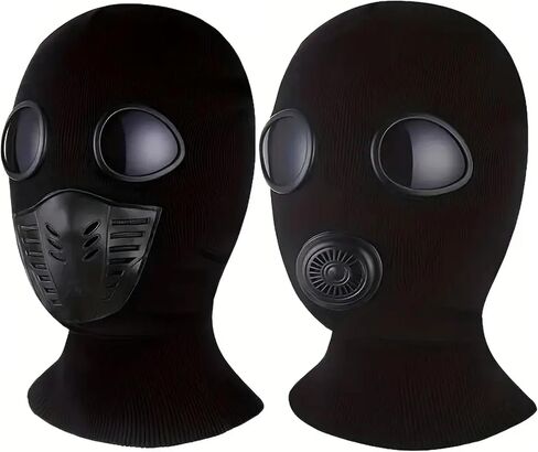 Balaclava Ski Mask 2Pieces Full Face Cover for Men and Women Breathable Full Face Mask for Skiing Outdoor Sports Outdoor Cycling face mask, SM Role-Playing in Saudi Arabia