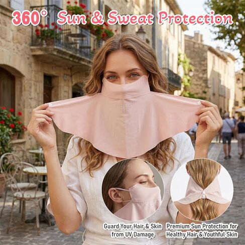 UV Sun Protection Face Mask with Neck Coverage Breathable Cooling Design Neck Gaiter Scarf UPF 50+ for Summer Outdoor Activities in Kuwait