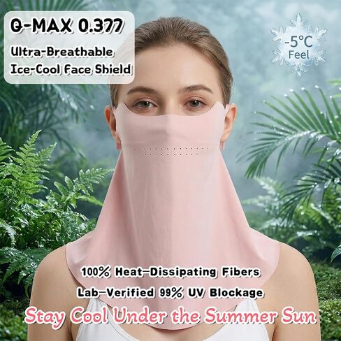UV Sun Protection Face Mask with Neck Coverage Breathable Cooling Design Neck Gaiter Scarf UPF 50+ for Summer Outdoor Activities in Kuwait