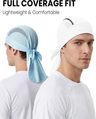 GXCROR Cooling Skull Cap Durag Bandana, Sweat Wicking Head Wrap for Cycling Running Motorcycle, Breathable Doo Rag in Saudi Arabia