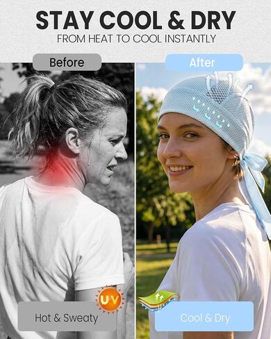 GXCROR Cooling Skull Cap Durag Bandana, Sweat Wicking Head Wrap for Cycling Running Motorcycle, Breathable Doo Rag in Saudi Arabia