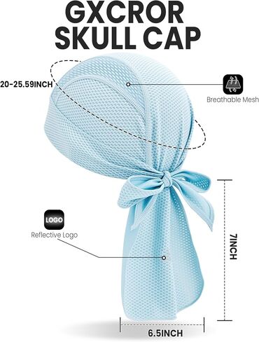 GXCROR Cooling Skull Cap Durag Bandana, Sweat Wicking Head Wrap for Cycling Running Motorcycle, Breathable Doo Rag in Saudi Arabia