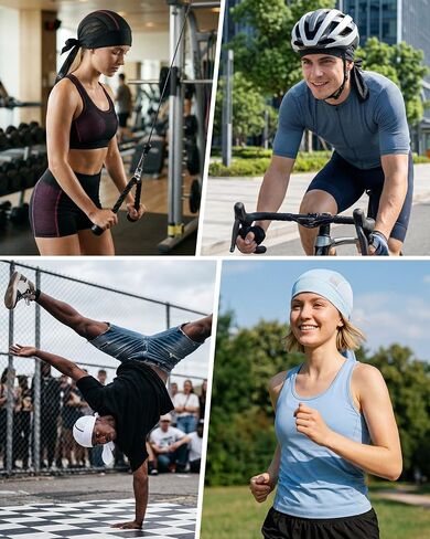 GXCROR Cooling Skull Cap Durag Bandana, Sweat Wicking Head Wrap for Cycling Running Motorcycle, Breathable Doo Rag in Saudi Arabia