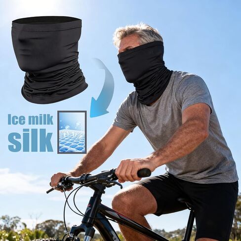 Cooling Neck Gaiter for Men & Women - UPF 50+ Sun Protection, Moisture Wicking & Breathable Ice Silk Fabric in Kuwait