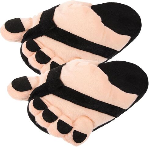 Toddmomy Giant Feet Cosplay Slippers Halloween Party Favor Five Toed Design Funny Prop for Costume Parties and Pranks One Black Fits in Kuwait