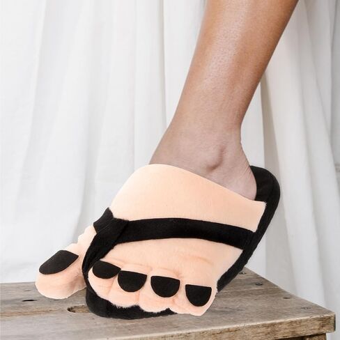 Toddmomy Giant Feet Cosplay Slippers Halloween Party Favor Five Toed Design Funny Prop for Costume Parties and Pranks One Black Fits in Kuwait