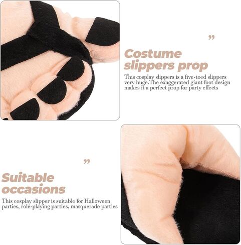 Toddmomy Giant Feet Cosplay Slippers Halloween Party Favor Five Toed Design Funny Prop for Costume Parties and Pranks One Black Fits in Kuwait