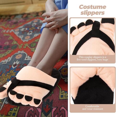 Toddmomy Giant Feet Cosplay Slippers Halloween Party Favor Five Toed Design Funny Prop for Costume Parties and Pranks One Black Fits in Kuwait