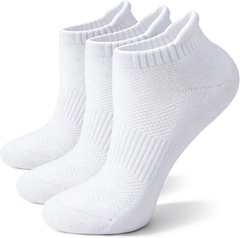 Cushioned Ankle Socks Women: Full-Sole Cushioning Pads Prevent Blisters - Provide Comfortable for Running (3/6 Pack) in Kuwait