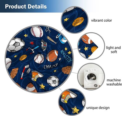 Navy Rugby Ball Window Curtains for Kids Teens Boys Girls, Sports Curtains Living Room Bedroom Nursery Toddler Home Party Decor, Rod Pocket Window Drapes 2 Panel, 84"x84" in Saudi Arabia